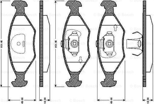 BOSCH 0 986 TB2 605 - Тормозные колодки, дисковые, комплект autospares.lv