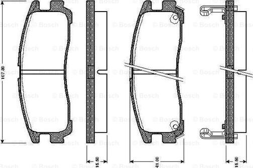 BOSCH 0 986 TB2 615 - Тормозные колодки, дисковые, комплект autospares.lv