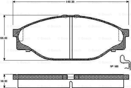 BOSCH 0 986 TB2 684 - Тормозные колодки, дисковые, комплект autospares.lv