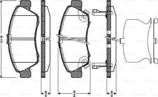 BOSCH 0 986 TB2 686 - Тормозные колодки, дисковые, комплект autospares.lv