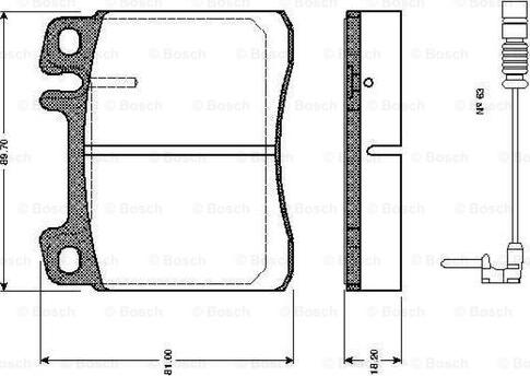 BOSCH 0 986 TB2 682 - Тормозные колодки, дисковые, комплект autospares.lv