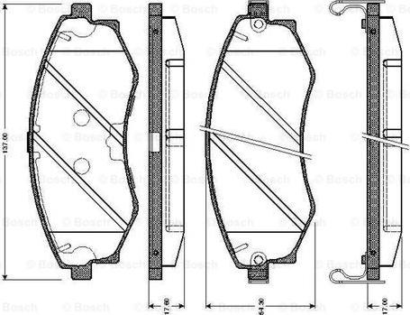 BOSCH 0 986 TB2 634 - Тормозные колодки, дисковые, комплект autospares.lv