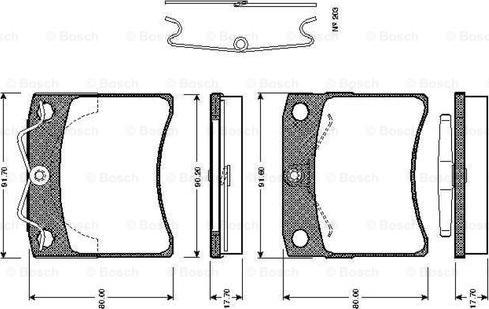 BOSCH 0 986 TB2 670 - Тормозные колодки, дисковые, комплект autospares.lv