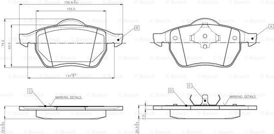 BOSCH 0 986 TB2 672 - Тормозные колодки, дисковые, комплект autospares.lv