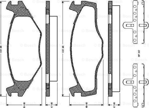 BOSCH 0 986 TB2 091 - Тормозные колодки, дисковые, комплект autospares.lv