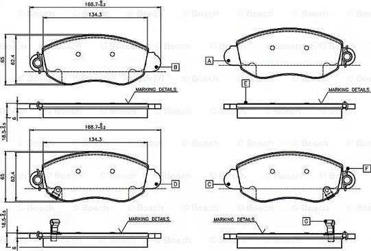 BOSCH 0 986 TB2 049 - Тормозные колодки, дисковые, комплект autospares.lv