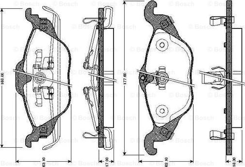 BOSCH 0 986 TB2 044 - Тормозные колодки, дисковые, комплект autospares.lv