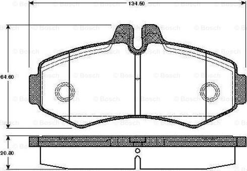 BOSCH 0 986 TB2 045 - Тормозные колодки, дисковые, комплект autospares.lv