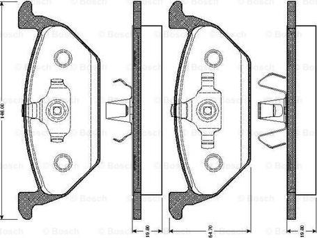 BOSCH 0 986 TB2 040 - Тормозные колодки, дисковые, комплект autospares.lv