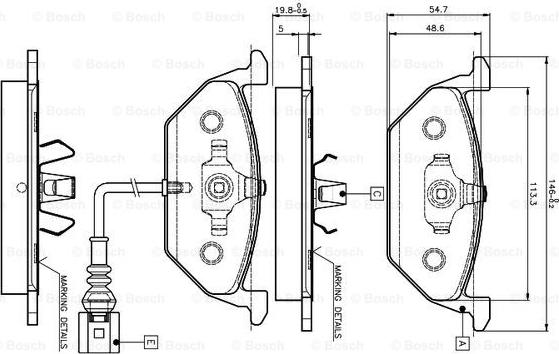 BOSCH 0 986 TB2 041 - Тормозные колодки, дисковые, комплект autospares.lv