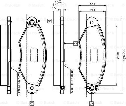 BOSCH 0 986 TB2 043 - Тормозные колодки, дисковые, комплект autospares.lv