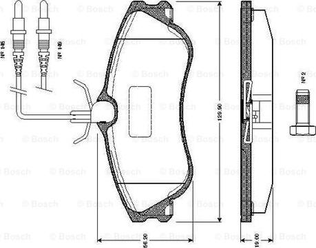 BOSCH 0 986 TB2 042 - Тормозные колодки, дисковые, комплект autospares.lv