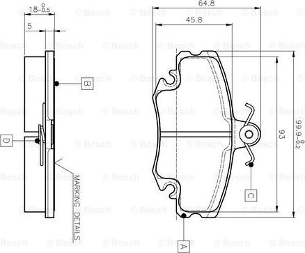 BOSCH 0 986 TB2 005 - Тормозные колодки, дисковые, комплект autospares.lv