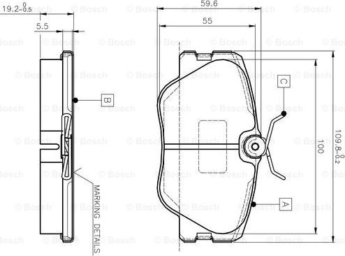 BOSCH 0 986 TB2 008 - Тормозные колодки, дисковые, комплект autospares.lv