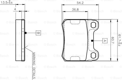 BOSCH 0 986 TB2 007 - Тормозные колодки, дисковые, комплект autospares.lv