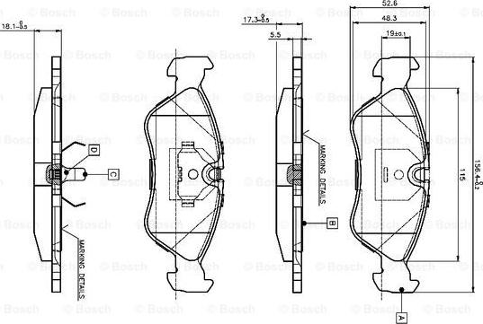 BOSCH 0 986 TB2 016 - Тормозные колодки, дисковые, комплект autospares.lv