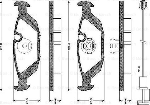 BOSCH 0 986 TB2 082 - Тормозные колодки, дисковые, комплект autospares.lv