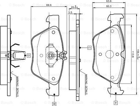 BOSCH 0 986 TB2 034 - Тормозные колодки, дисковые, комплект autospares.lv