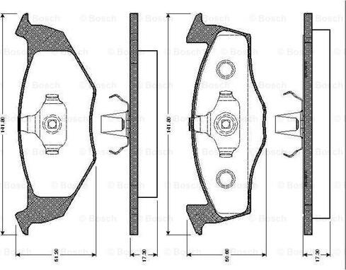 BOSCH 0 986 TB2 036 - Тормозные колодки, дисковые, комплект autospares.lv