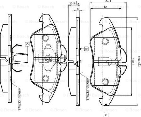 BOSCH 0 986 TB2 030 - Тормозные колодки, дисковые, комплект autospares.lv