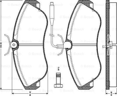 BOSCH 0 986 TB2 029 - Тормозные колодки, дисковые, комплект autospares.lv