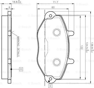 BOSCH 0 986 TB2 020 - Тормозные колодки, дисковые, комплект autospares.lv