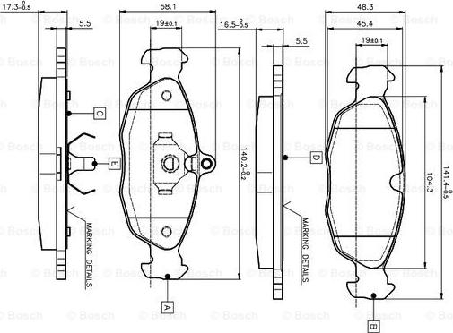 BOSCH 0 986 TB2 021 - Тормозные колодки, дисковые, комплект autospares.lv