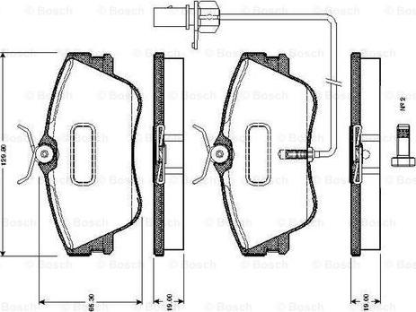 BOSCH 0 986 TB2 028 - Тормозные колодки, дисковые, комплект autospares.lv