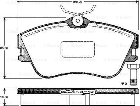 BOSCH 0 986 TB2 027 - Тормозные колодки, дисковые, комплект autospares.lv