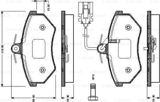 BOSCH 0 986 TB2 072 - Тормозные колодки, дисковые, комплект autospares.lv