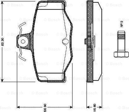 BOSCH 0 986 TB2 191 - Тормозные колодки, дисковые, комплект autospares.lv