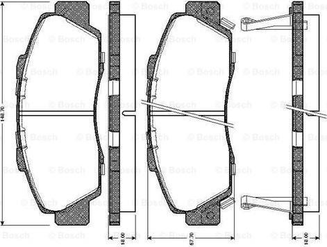 BOSCH 0 986 TB2 193 - Тормозные колодки, дисковые, комплект autospares.lv