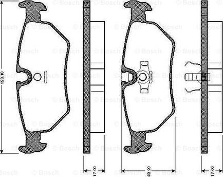 BOSCH 0 986 TB2 144 - Тормозные колодки, дисковые, комплект autospares.lv