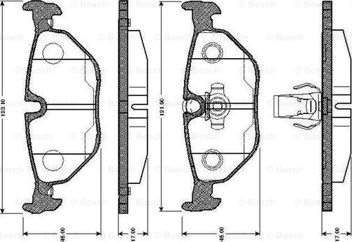 BOSCH 0 986 TB2 145 - Тормозные колодки, дисковые, комплект autospares.lv