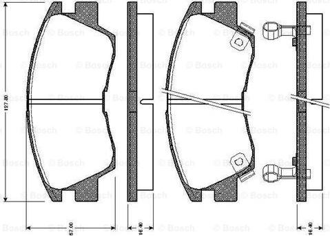 BOSCH 0 986 TB2 154 - Тормозные колодки, дисковые, комплект autospares.lv