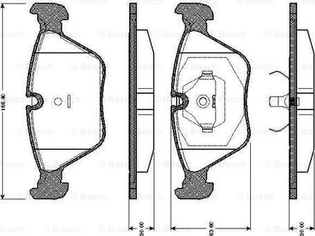 BOSCH 0 986 TB2 151 - Тормозные колодки, дисковые, комплект autospares.lv