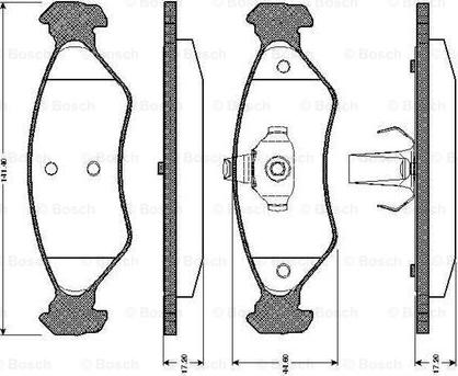 BOSCH 0 986 TB2 160 - Тормозные колодки, дисковые, комплект autospares.lv