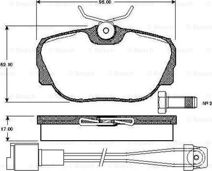 BOSCH 0 986 TB2 163 - Тормозные колодки, дисковые, комплект autospares.lv