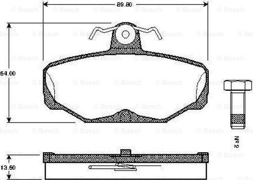 BOSCH 0 986 TB2 104 - Тормозные колодки, дисковые, комплект autospares.lv