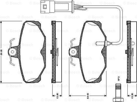 BOSCH 0 986 TB2 105 - Тормозные колодки, дисковые, комплект autospares.lv