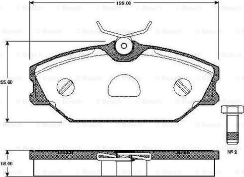 BOSCH 0 986 TB2 106 - Тормозные колодки, дисковые, комплект autospares.lv