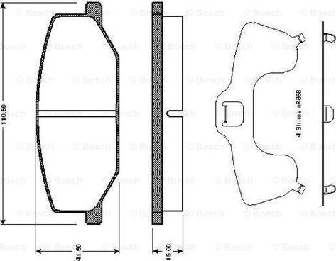 BOSCH 0 986 TB2 100 - Тормозные колодки, дисковые, комплект autospares.lv