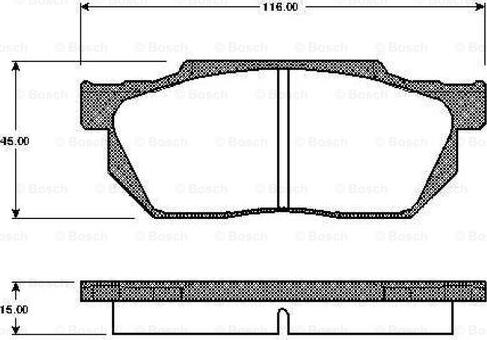 BOSCH 0 986 TB2 102 - Тормозные колодки, дисковые, комплект autospares.lv