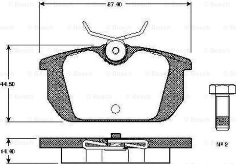 BOSCH 0 986 TB2 119 - Тормозные колодки, дисковые, комплект autospares.lv