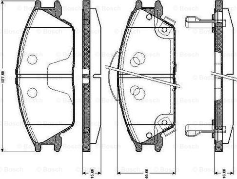 BOSCH 0 986 TB2 116 - Тормозные колодки, дисковые, комплект autospares.lv