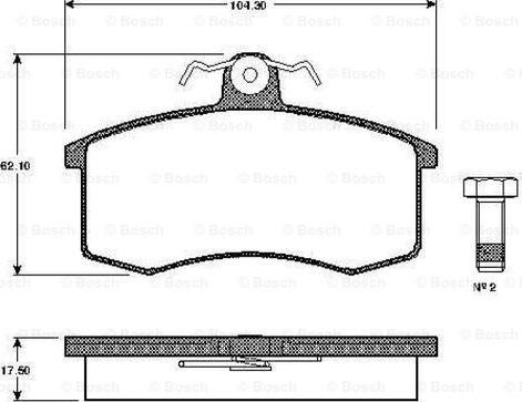 BOSCH 0 986 TB2 113 - Тормозные колодки, дисковые, комплект autospares.lv