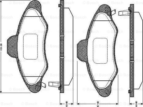 BOSCH 0 986 TB2 185 - Тормозные колодки, дисковые, комплект autospares.lv