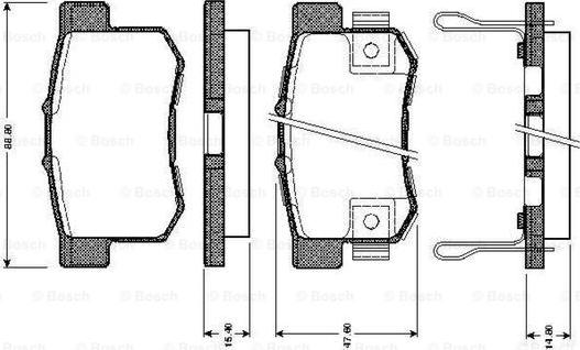 BOSCH 0 986 TB2 182 - Тормозные колодки, дисковые, комплект autospares.lv