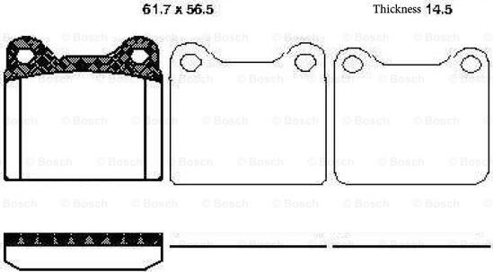 BOSCH 0 986 TB2 134 - Тормозные колодки, дисковые, комплект autospares.lv