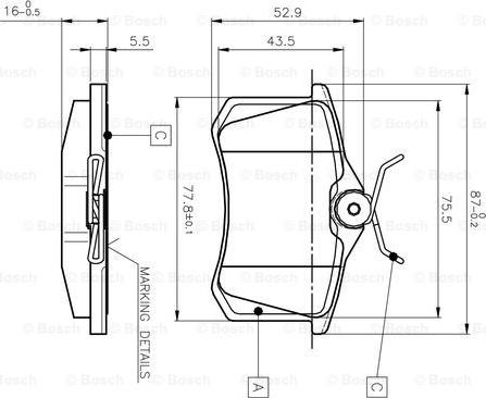 BOSCH 0 986 TB2 138 - Тормозные колодки, дисковые, комплект autospares.lv